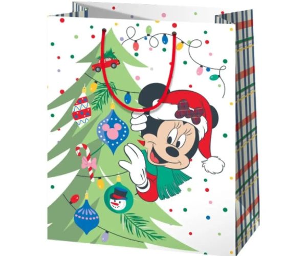 Mickey Mouse pungă cadou dimensiune uriașă model Crăciun 40x56x20cm