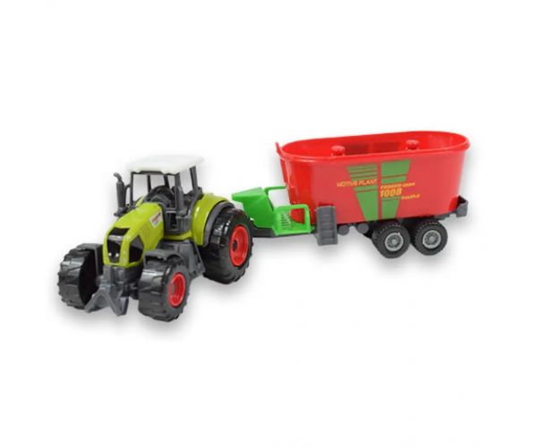 Farm Set: Tractor agricol cu ​​remorcă în patru versiuni 22cm