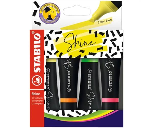 Stabilo: Shine textliner set 4 bucăți
