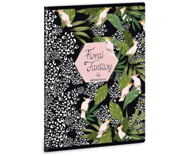 Ars Una: Floral Kakadu caiet cu pătrățele A5 40 file