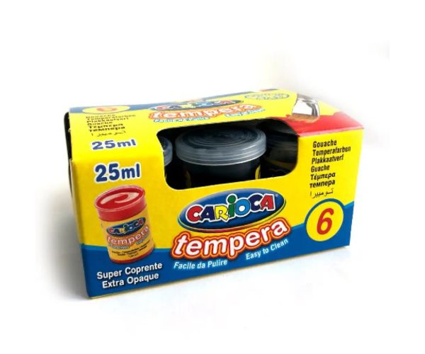 Tempera culoarea neagră în tub 6x35g - Carioca