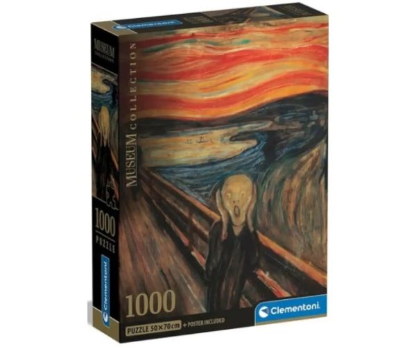 Munch: Țipătul Museum Collection 1000 bucăți puzzle cu poster - Clementoni
