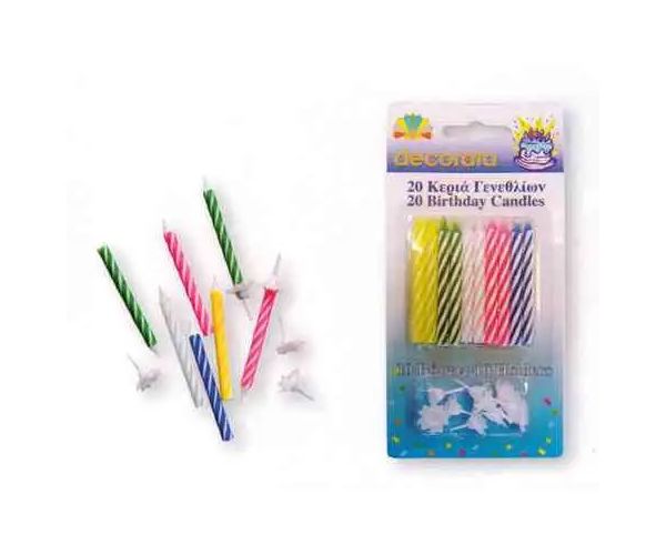 Lumânări decorative pentru zi de maştere set 20 buc.