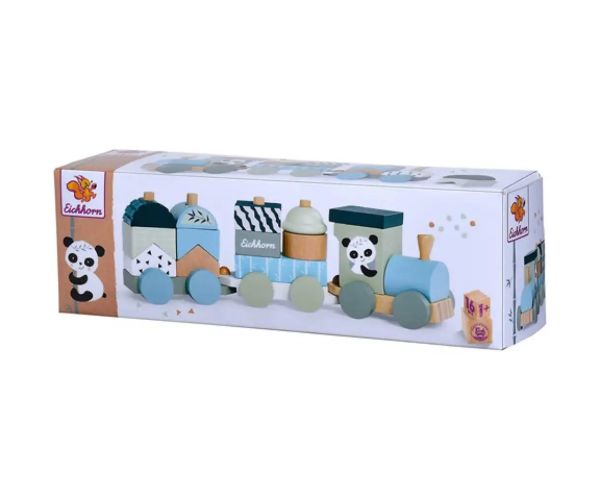 Trenuleț lemn panda 16 bucăți set - Eichhorn