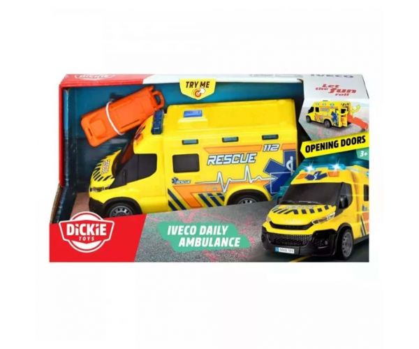 Ambulanță SOS Iveco cu sunet și lumină, 18 cm - Dickie Toys