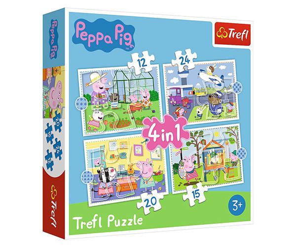Amintiri din vacanță Peppa Pig 4 in 1 puzzle - Trefl