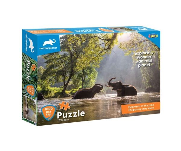 Animal Planet: Elefántok a tóban 1000db-os puzzle