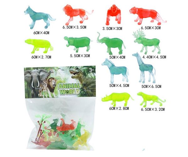 Animal World: Vadállatok átlátszó 12db-os figura szett