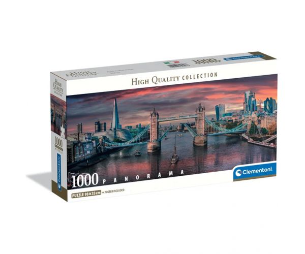Apus de soare pe Tamisa HQC puzzle panoramic de 1000 de piese cu poster - Clementoni
