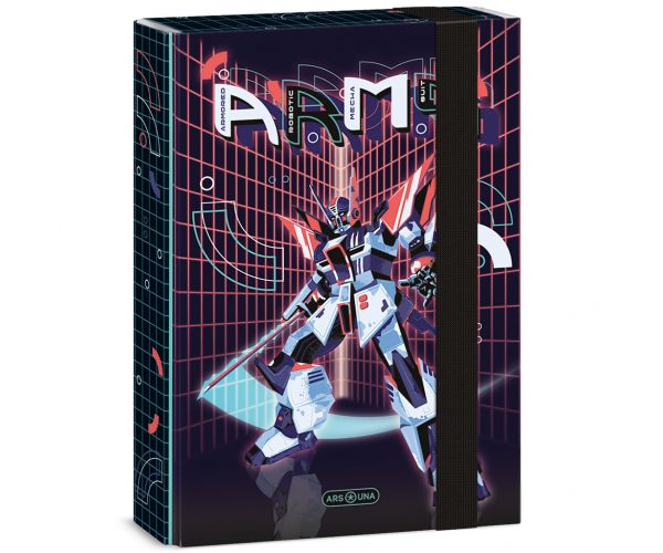 Ars Una: A.R.M.S. cutie pentru caiete A/5, cu imprimeu de roboți și elastic
