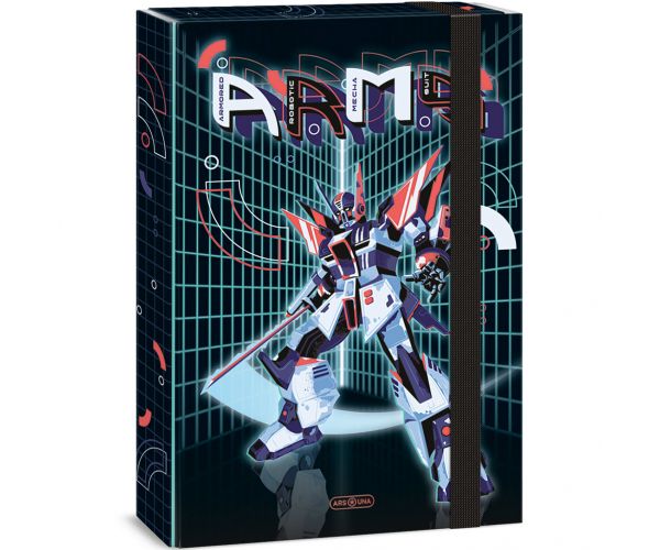 Ars Una: A.R.M.S. mapă cu elastic pentru caiete A4, cu imprimeu de roboți