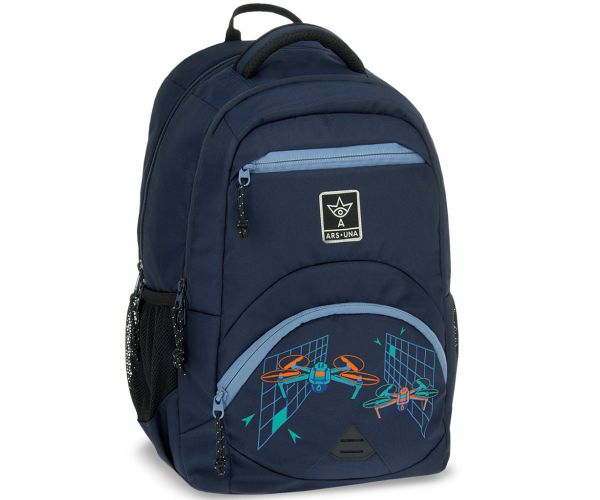 Ars Una: Airborne rucsac ergonomic albastru închis pentru școală, dimensiuni 33x45x24cm