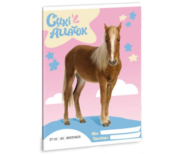 Ars Una: Animale Drăguțe - Caiet cu pătrățele Palomino Ponei A/5 27-32
