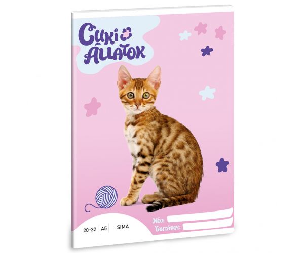 Ars Una: Animale drăguțe - Caiet cu foi simple A/5 cu pisică bengaleză