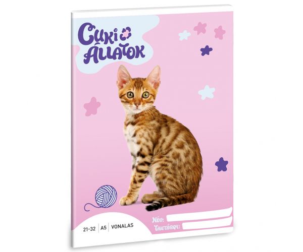 Ars Una: Animale drăguțe - Caiet dictando A/5 cu pisică bengaleză