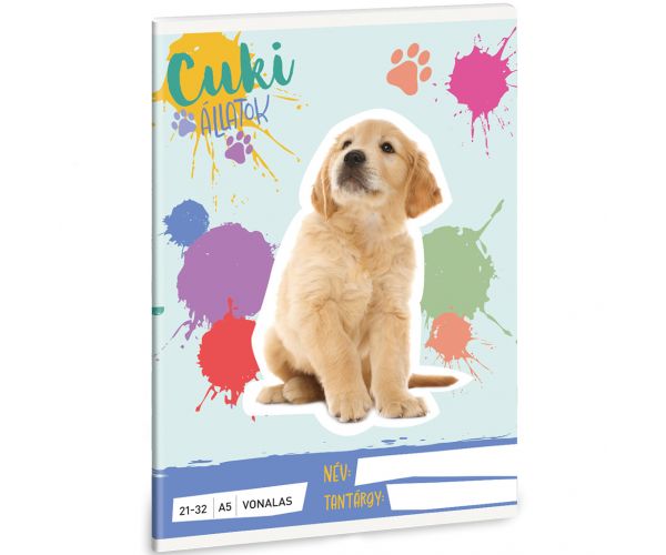 Ars Una: Animale drăguțe - Caiet dictando cu Golden Retriever, format A5, 21-32