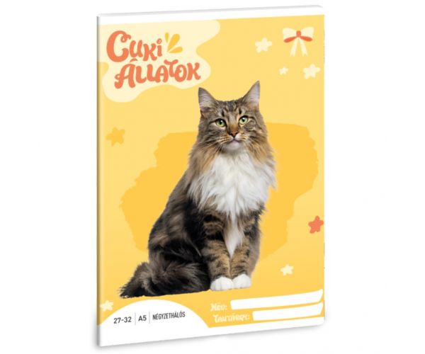 Ars Una: Animale drăguțe - Caiet pătrățel cu pisică de pădure norvegiană A/5 27-32
