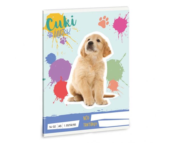 Ars Una: Animale drăguțe - Golden Retriever Caiet dictando A/5 clasa I 14-32
