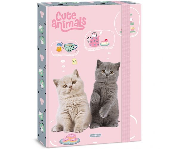 Ars Una: Animale drăguțe - petrecere de ceai, cutie pentru caiete A4 cu pisici