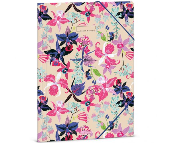 Ars Una: Beach flowers mapă elastică cu flori, format A4