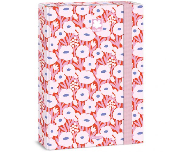 Ars Una: Bloomie cutie pentru caiete A4 cu elastic, model floral