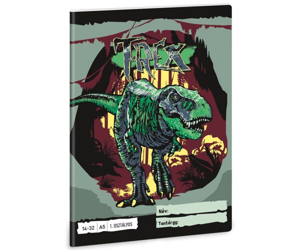 Ars Una: Caiet liniat pentru clasa 1 cu dinozaur T-Rex A/5