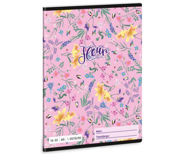 Ars Una: Caiet liniat pentru clasa 1 cu flori Fleur A/5