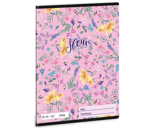 Ars Una: Caiet simplu cu flori Fleur A/5