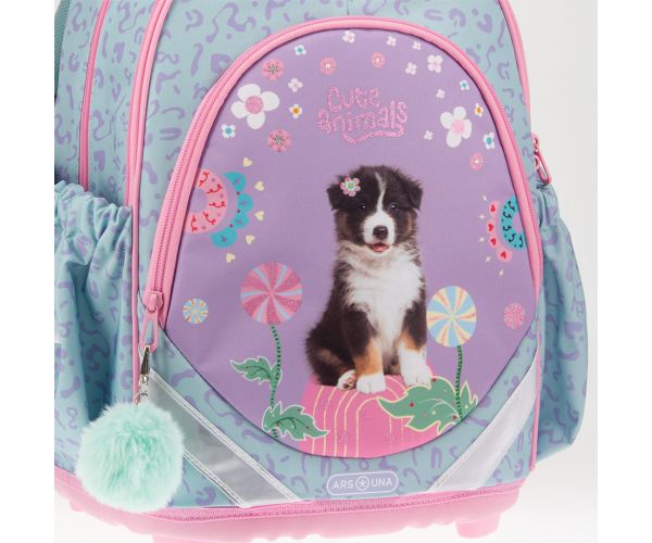 Ars Una: Cute Animals - Aussie, rucsac școlar anatomic de 33×43×22 cm