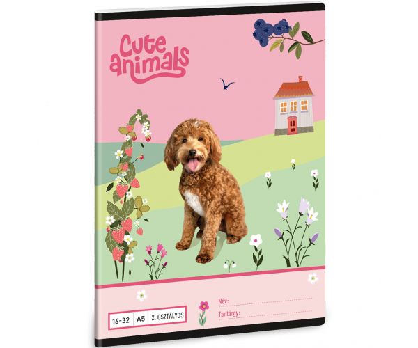 Ars Una: Cute Animals - Cățeluș caiet tip dictando, clasa a 2-a, format A/5, 16-32 pagini