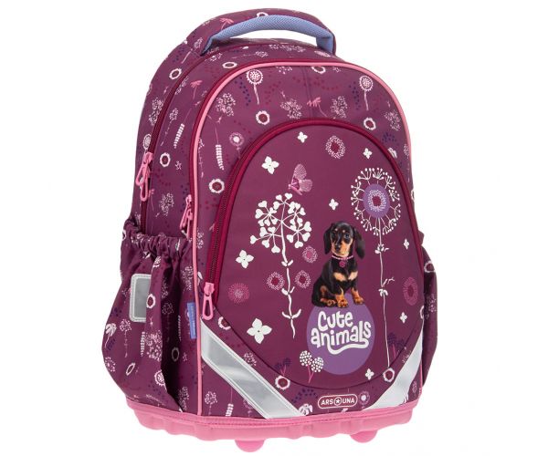 Ars Una: Cute Animals - Rucsac anatomic cu model de cățeluș teckel, 33x42x21cm