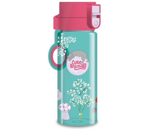 Ars Una: Cute Animals - Sticlă fără BPA cu pisicuță, 475ml