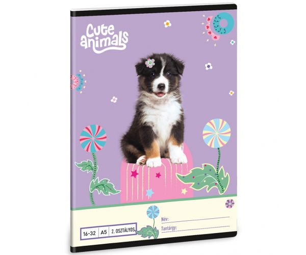 Ars Una: Cute Animals-Aussie caiet liniat pentru clasa a II-a A/5 16-32