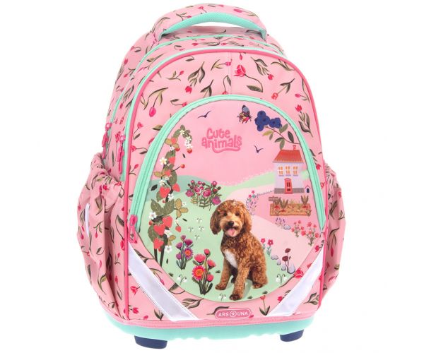 Ars Una: Cute Animals Doggie rucsac școlar anatomic, ghiozdan 33x43x22cm