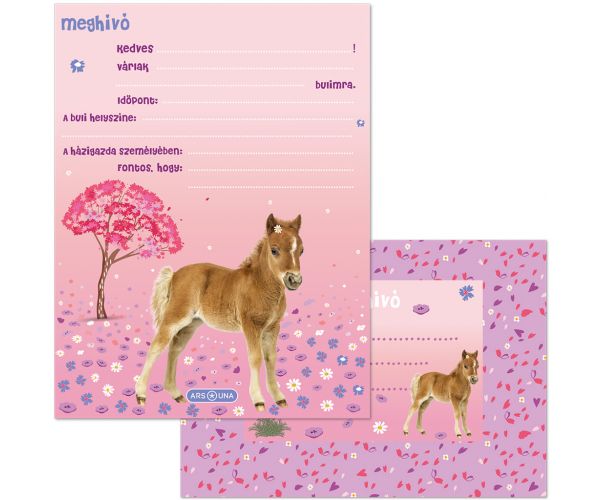Ars Una: Cute Animals Horse – set de 10 invitații cu plic