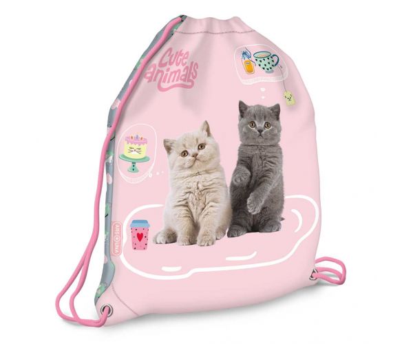 Ars Una: Cute Animals Tea Party sac de sport cu pisici, 32x42 cm