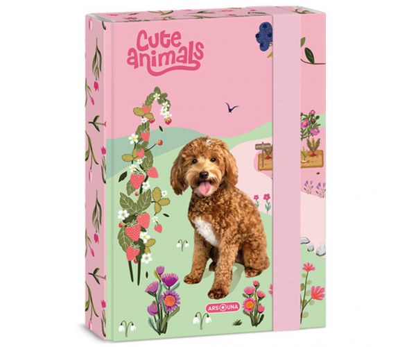 Ars Una Cute Animals-doggie mapă cu elastic A/5