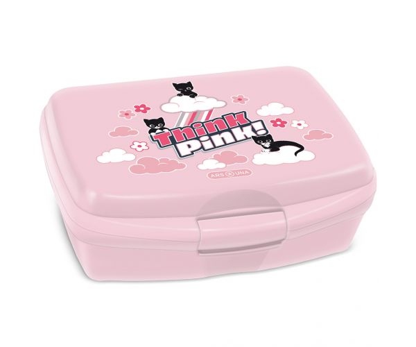 Ars Una: Cutie de prânz roz Think Pink cu pisică