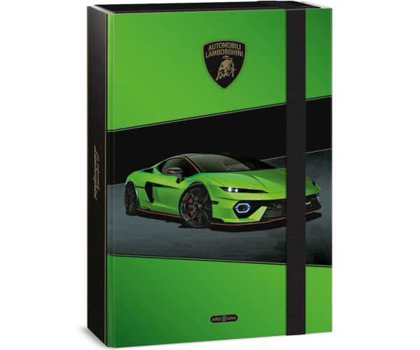 Ars Una: Cutie pentru caiete A/4, verde, cu imprimeu Lamborghini