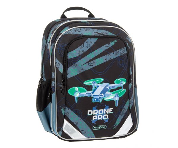 Ars Una: Drone Pro ergo-fit rucsac școlar cu colțuri rotunjite, 34x40x21cm