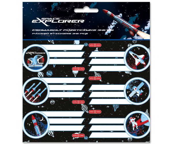 Ars Una: Etichete ambalate pentru caiete „Explorator spațial” 3x6 buc.