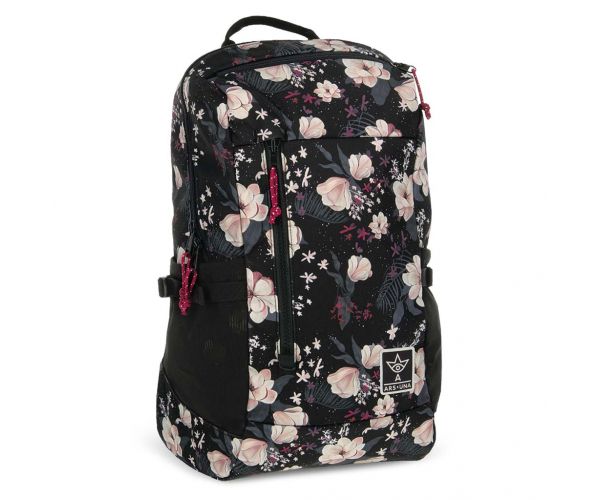 Ars Una: Flowery Black AU-17 iskolatáska, hátizsák 32x47x18cm