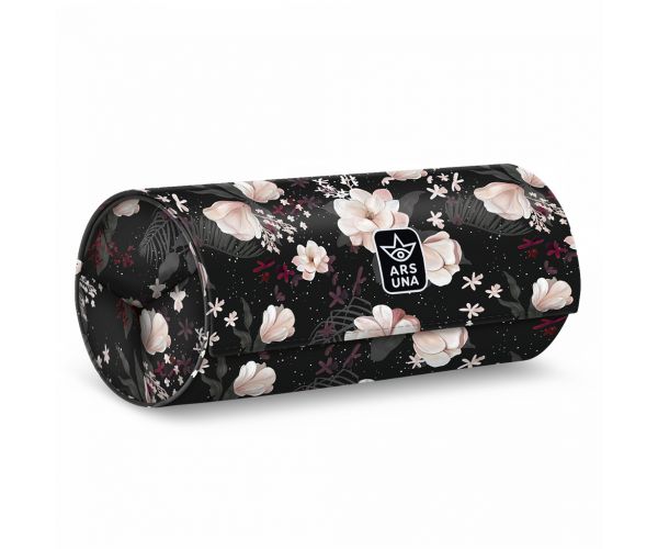 Ars Una: Flowery Black penar rulabil cu flori 20x9x9cm