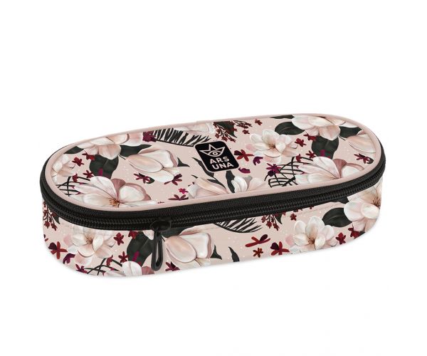 Ars Una: Flowery Pink penar oval cu flori 23x5,5x9cm