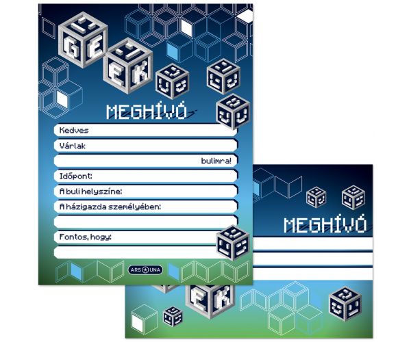 Ars Una: Geek — set de 10 invitații cu plicuri