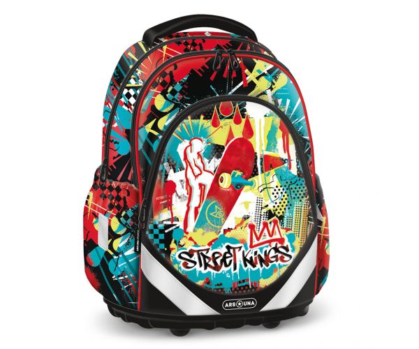 Ars Una: Ghiozdan anatomic Street Kings, rucsac 33x42x21cm.