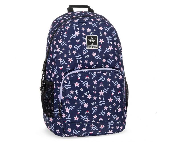 Ars Una: Ghiozdan/rucsac pentru școală Navy Bloom AU-14 32x51x25 cm