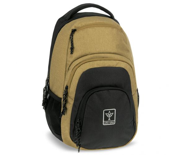 Ars Una: Ghiozdan școlar Dune maro-negru AU-2, rucsac 32x46x22cm