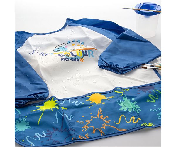 Ars Una: Halat impermeabil cu mâneci lungi pentru pictură - Blue Splash