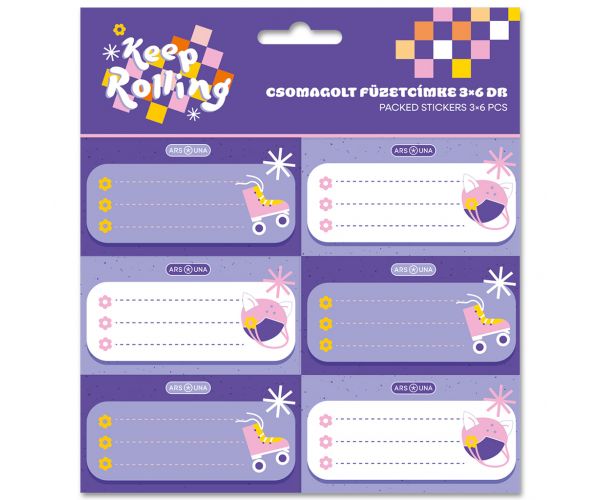 Ars Una: Keep Rolling etichete pentru caiete ambalate 3x6 buc